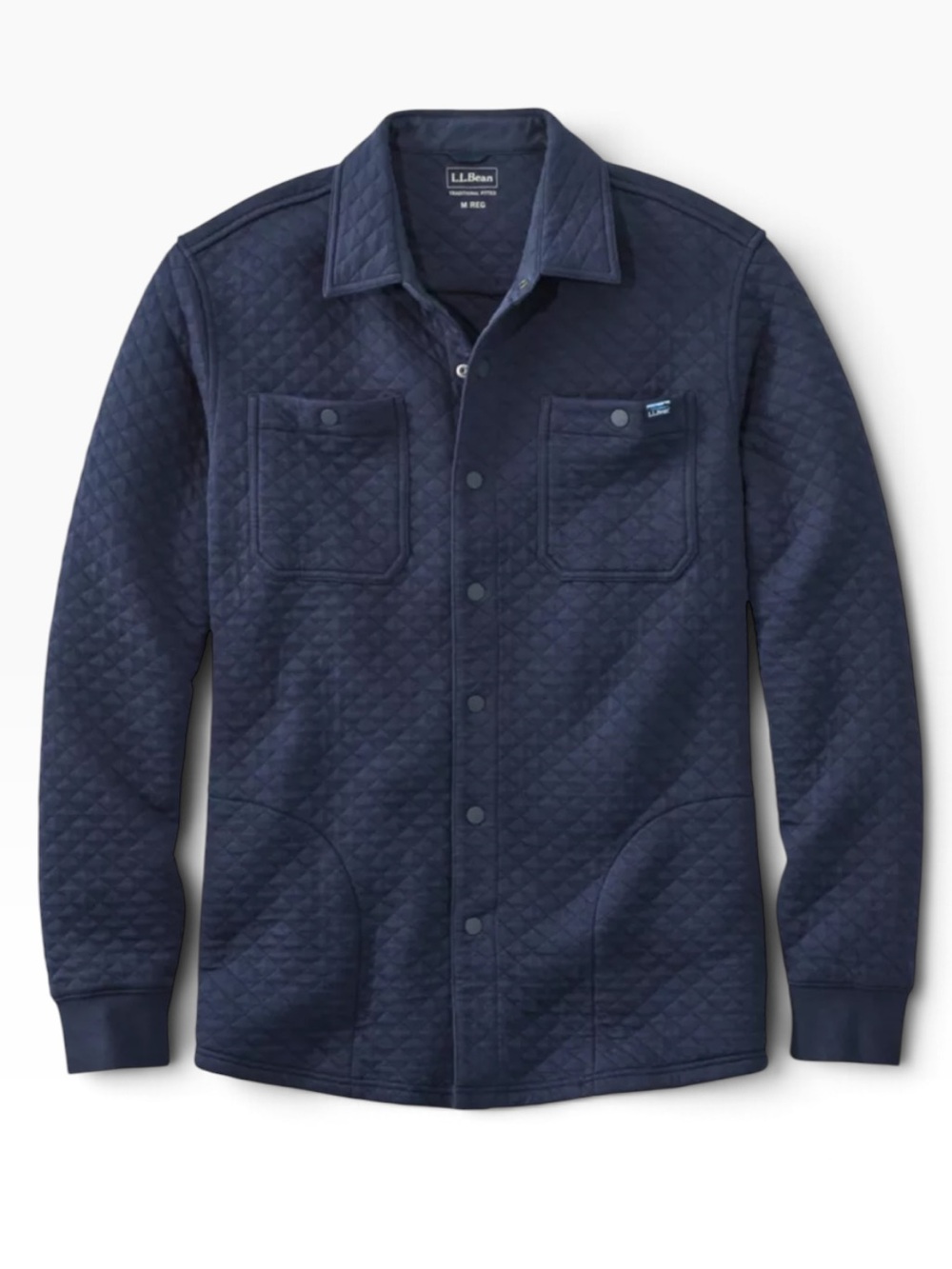 L.L Bean Men's Quilted Sweatshirts, Snap Overshirt